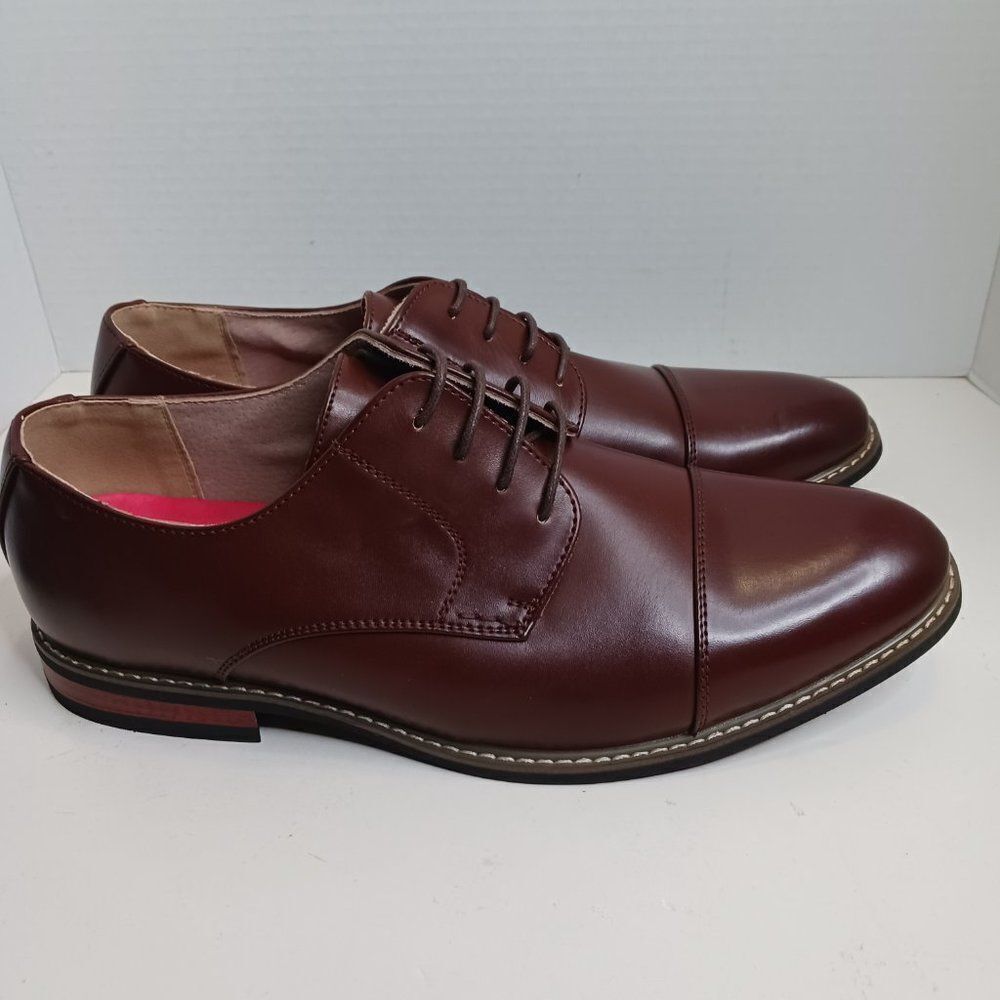 Bruno Marc Men's Shoes Size 12 Wide Oxford Faux Leather Brown